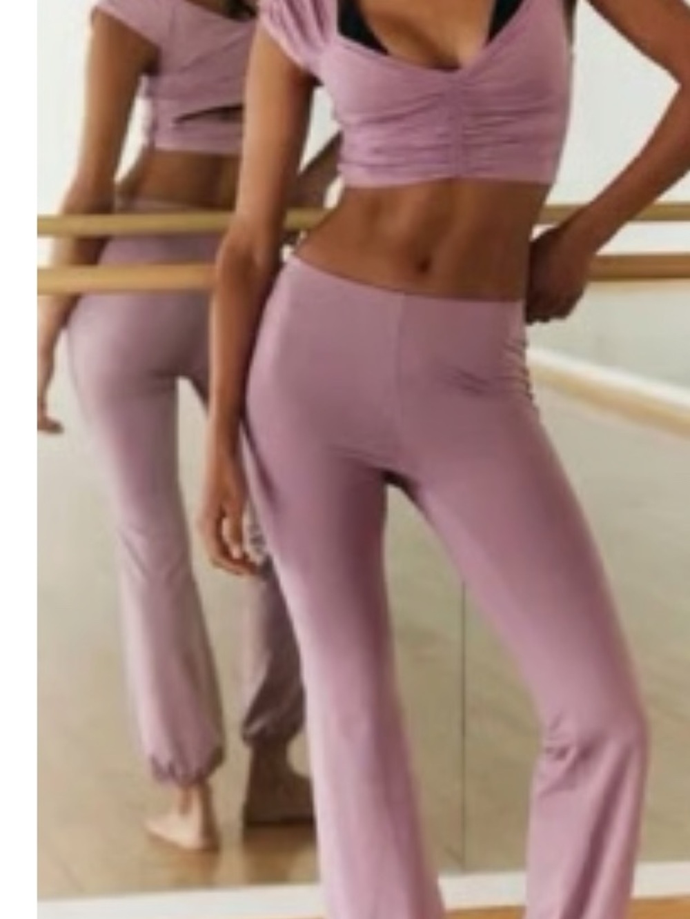 Free People Mauve Pink Flared Leggings